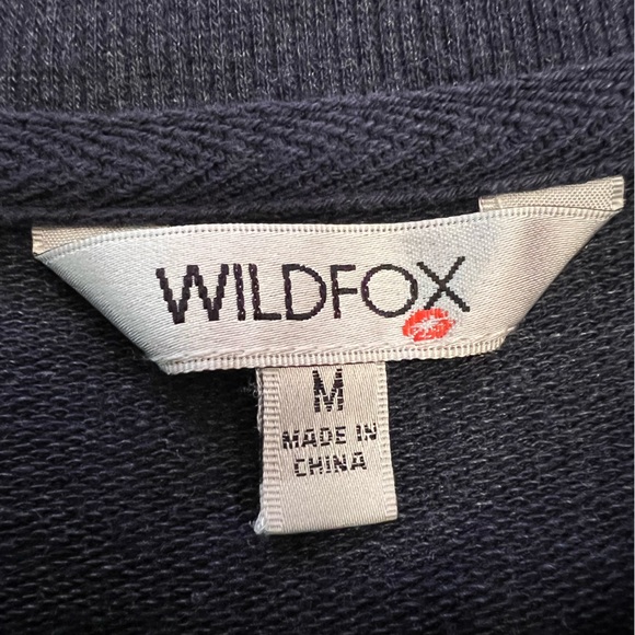 Wildfox Good Vibes pullover sweatshirt women’s Size M navy multi colored - Picture 4 of 9
